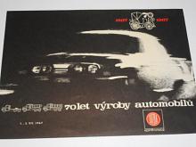 Tatra - 70 let výroby automobilů - 1967 - Tatra 2-603 - leták - program hlavních dnů oslav