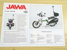 JAWA 350 tipo 640 - Policie - prospekt - španělsky