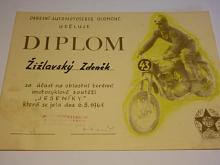 Jeseníky - terénní motocyklová soutěž - 1961 - diplom