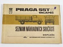 Praga S5T 3 sklápěč - seznam náhradních součástí - doplněk - 1967
