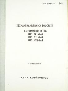 Tatra 813 4 x 4 - seznam náhradních součástí - 1980