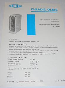 Autopal - chladič oleje - prospekt - motor Tatra T 928 - T 930 - 1982