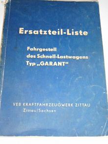 Garant - Ersatzteil - Liste Fahrgestell des Schnell - Lastwagens Typ Garant - 1956