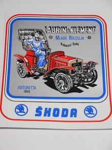 Laurin a Klement - Voituretta 1905 - Škoda - samolepka