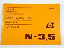 Návěs N - 3,5 - návod k obsluze, seznam dílců - 1986 - Agrozet Jičín