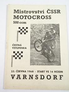 Mistrovství ČSSR - motocross 500 ccm - Varnsdorf - 23. 6. 1968 - program