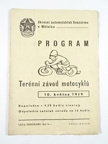 Terénní závod motocyklů - 10. 5. 1959 - Mělník - program