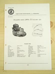 ČZ - dvoudobý motor JAWA-ČZ 125 ccm - 355 - katalogový list - 1960