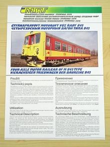 MSV - čtyřnápravový motorový vůz řady 842 - Moravskoslezská vagónka - Studénka - ČSFR -  prospekt