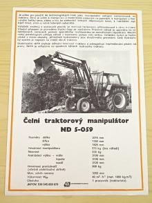 Čelní traktorový manipulátor ND 5-059 - prospekt - JZD Agrokombinát Slušovice
