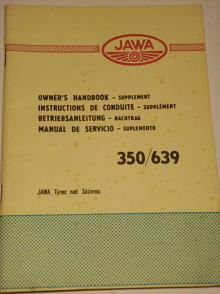 JAWA 350/639 - 1991 - Owner´s handbook - supplement