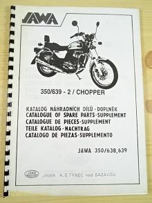 JAWA 350/639-2 chopper - katalog náhradních dílů - doplněk JAWA 350/638, 639 - 1996