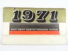 Svit - Obuv - Oděvní průmysl - Tonak - stolní kalendář 1971