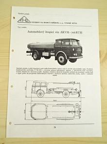 THZ - automobilový kropicí vůz AKVM - 706 RTH - katalogový list - 1960 - Škoda - Liaz