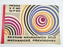 Praga 5 P 80 - 10 P 80 - seznam náhradních dílů mechanické převodovky