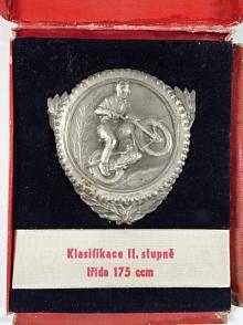 Celostátní branná přeborová soutěž - 14. srpna 1955 - Pobočka OAMK - Metra - Blansko - Klasifikace II. stupně - třída 175 ccm - plaketa v etui