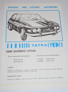 Autopal - svítilny pro osobní automobil Tatra 613 - prospekt