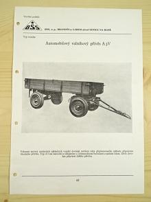 BSS - automobilový valníkový přívěs A 3 V - katalogový list - 1960