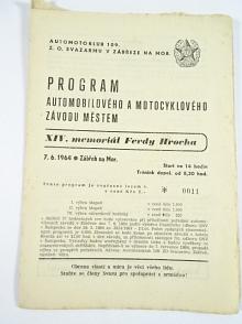 XIV. memoriál Ferdy Hrocha - 7. 6. 1964 - Zábřeh na Moravě - program automobilového a motocyklového závodu městem