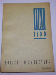 Fiat 1100 - notice d´entretien - návod k obsluze - 1948