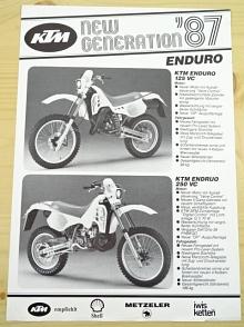 KTM 1987 - Enduro - 125 VC, 250 VC, 400, MX 550 LC 4 - prospekt