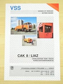 Liaz CAK 8 - Canalization Tank Truck - Kanalisationsfahrzeug - cisternový automobil kanalizační - prospekt - VSS Košice