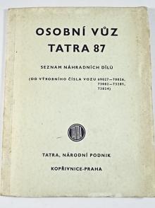 Tatra 87 - seznam náhradních dílů