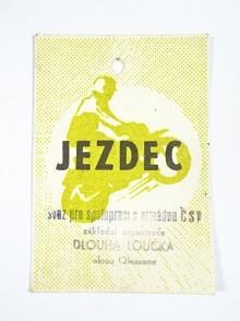 Jezdec - visačka - Svazarm Dlouhá Loučka, Olomouc