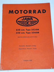 JAWA-ČZ 250/353/04, 350/354/04 - Betriebsanleitung - 1959
