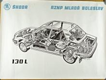 Škoda 130 L - plakát - Václav Král - AZNP Mladá Boleslav