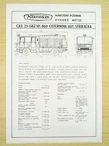 CAS 25-LIAZ 101.860 - cisternová automobilová stříkačka - Karosa - Vysoké Mýto - prospekt