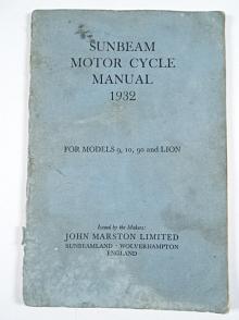 Sunbeam Motor Cycle Manual 1932 for Models 9, 10, 90 and Lion