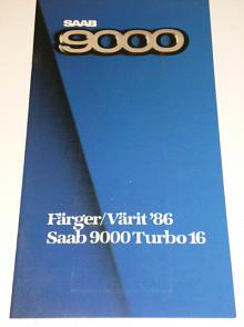 SAAB 9000 Turbo 16 - Färger/Värit - 1986 - prospekt, vzorník barev