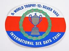 9x World Trophy - 12 x Silver Vase - International Six Days Trial - samolepka