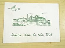 Srdečné přání do roku 1938 - Efbe závody - továrna na jízdní kola a velocipedové součástky - František Brauner Bruntál ČSR