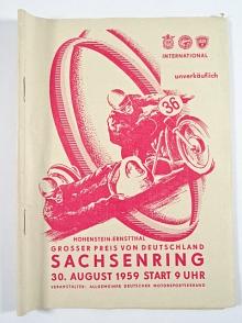 Grosser Preis von Deutschland Sachsenring - 30. August 1959 - Programm