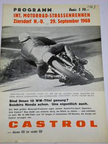 Int. Motorrad - Strassenrennen Ziersdorf - Programm - 1968