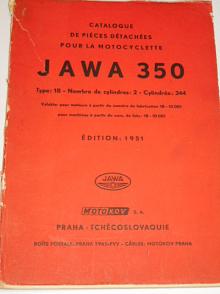 JAWA 350 Type 18 - pérák - 1951 - catalogue de piéces détachées pour la motocyclette - Motokov