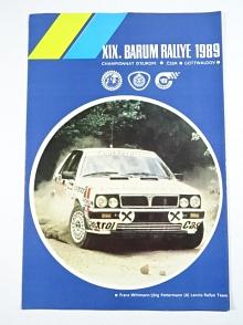 XIX. Barum rallye - prospekt - leták - 1989
