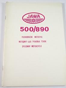 JAWA 500/890 - plochodrážní motocykl - návod k obsluze, demontáž a montáž motoru, seznam součástí - 1977