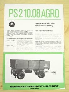 BSS - PS 2 10.08 Agro - traktorový sklápěcí přívěs - prospekt