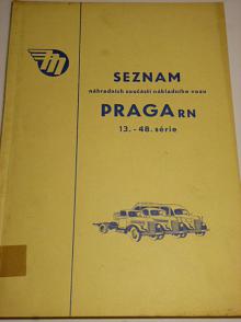 Praga RN - seznam náhradních součástí - 1958 - Mototechna