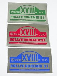 XVIII. Rallye Bohemia 1991 - Škoda - samolepka
