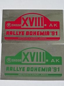 XVIII. Rallye Bohemia 1991 - Škoda - samolepka