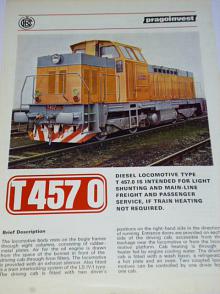 ČKD - Diesel locomotive type T 457.0 - prospekt - 1984