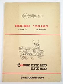 MZ ETZ 125 - MZ ETZ 150 - Ersatzteile - Spare Parts - 1985