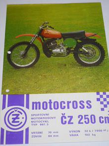ČZ 250 typ 997.3 motocross - prospekt