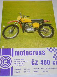 ČZ 400 typ 998.1 motocross - prospekt