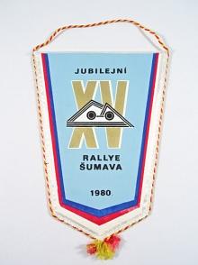 Jubilejní XV. Rallye Šumava - 1980 - Pošumavský automotoklub Klatovy - vlaječka