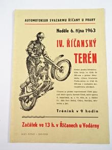 IV. Říčanský terén - 6. 10. 1963 - AMK Svazarmu Říčany u Prahy - leták